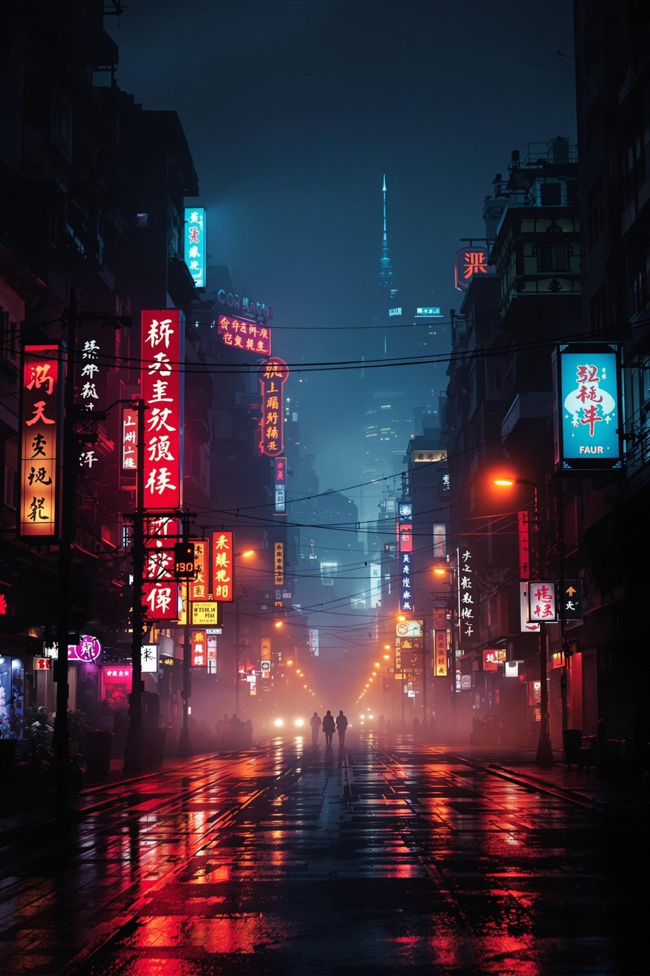 免费影视网站作品 - 都市霓虹 - 主视觉海报